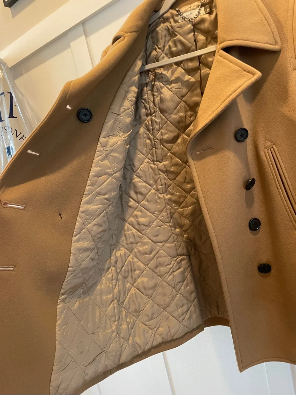 J. Crew womens Double-Breasted Camel Peacoat thinsulate
